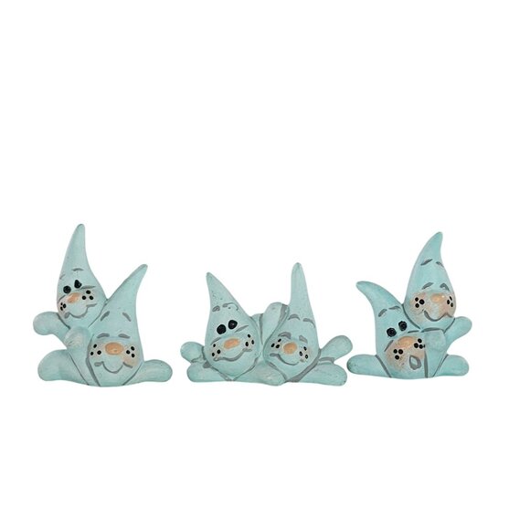 Handmade Ceramic Raindrop Sprite Figurines Set Of 3 - Picture 1 of 8